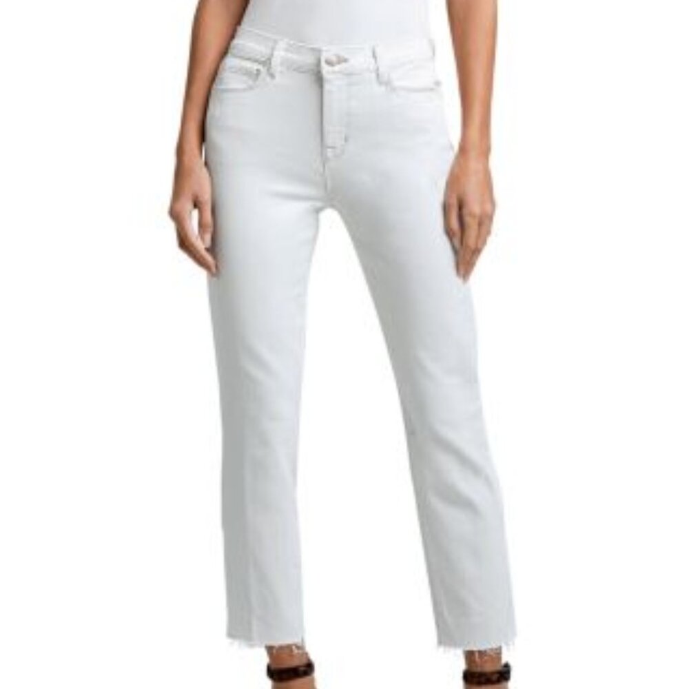 L'AGENCE Sada High Rise Crop Slim Jeans in Macadamia - size 28